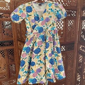 Girls Tea Tie Wrap Neck Dress